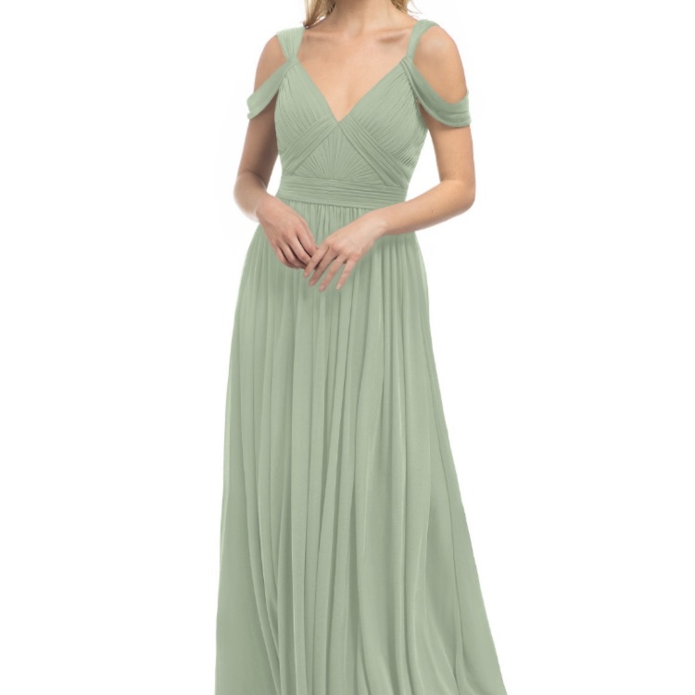 Dusty Sage Calla Bridesmaid Dress Azazie size 0